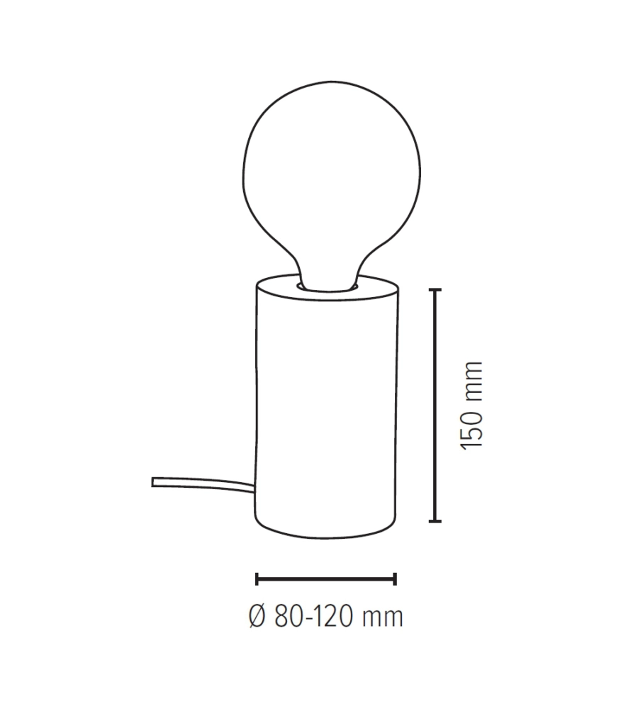 Lumetto 'trabo' con base in pino h15 cm, e27