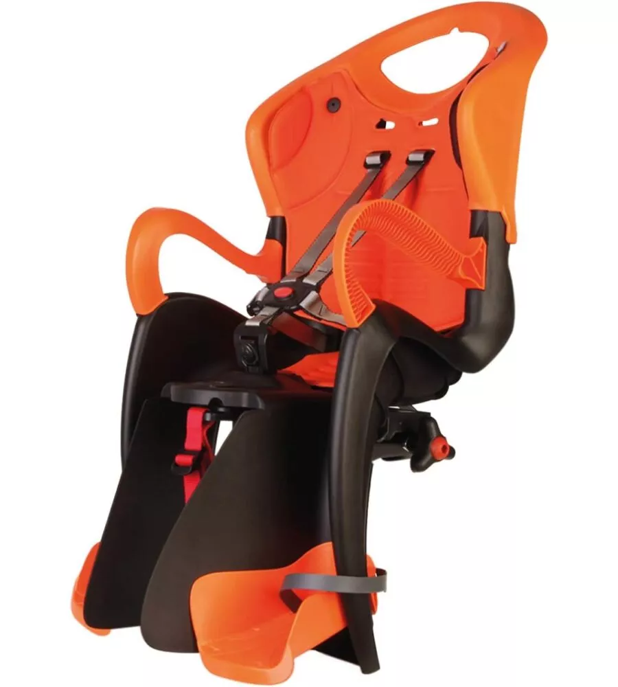 Seggiolino posteriore per bicletta bellelli "tiger clamp" grey/orange, portata massima 22 kg