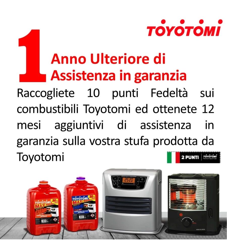 6 taniche da 20 litri di combustibile liquido "toyotomi plus" - totale di 120 litri