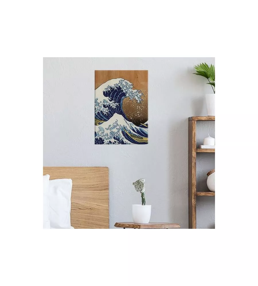 Quadro in legno "hokusai", 47x67 cm