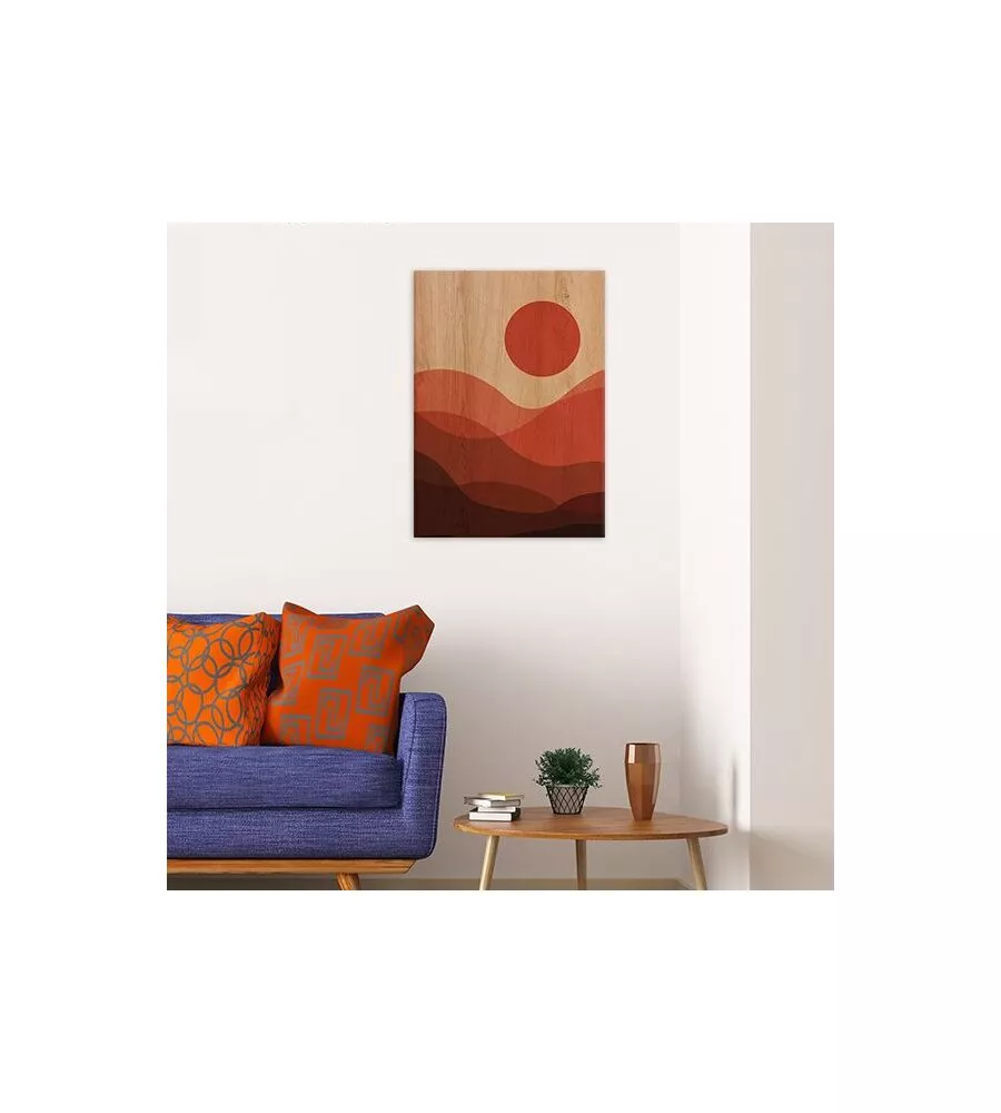 Quadro in legno "desert sunset", 47x67 cm