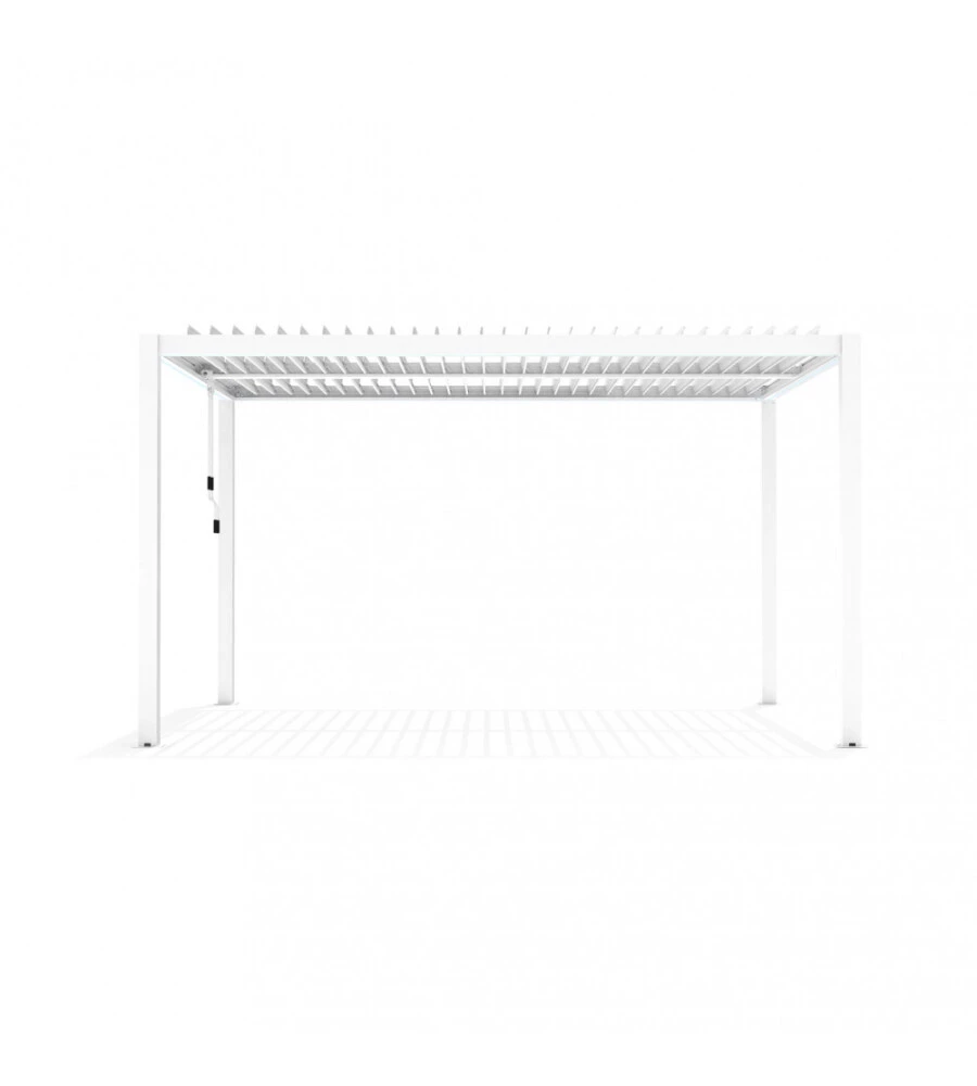 Gazebo pergola bioclimatica da esterno bianca in alluminio - 3x4 m