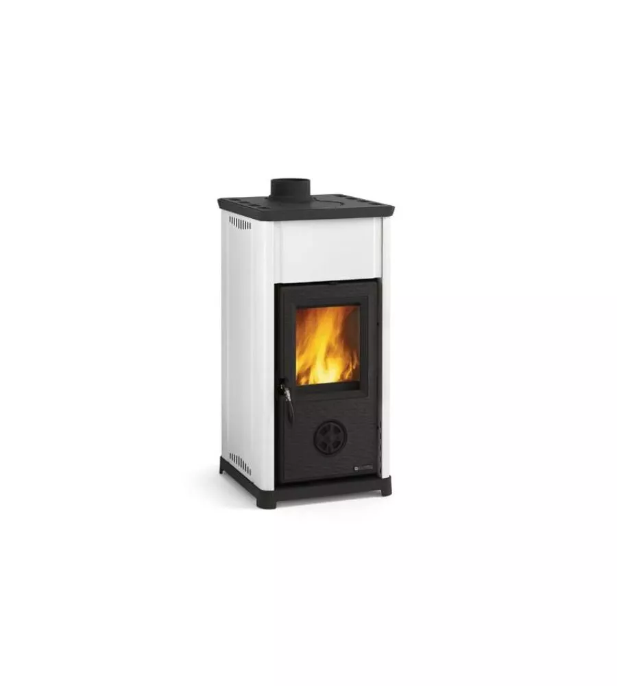 Stufa a legna la nordica + extraflame "tea" bianco 6,6 kw