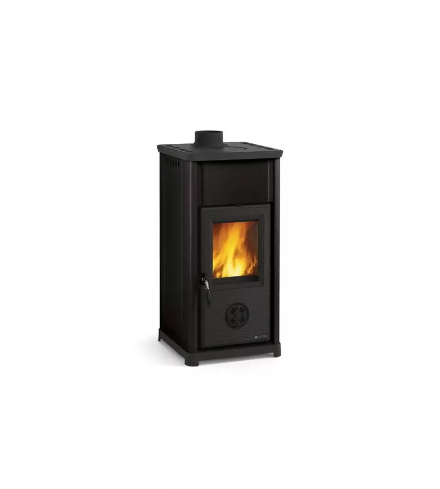 Stufa a legna la nordica + extraflame "tea" nero 6,6 kw