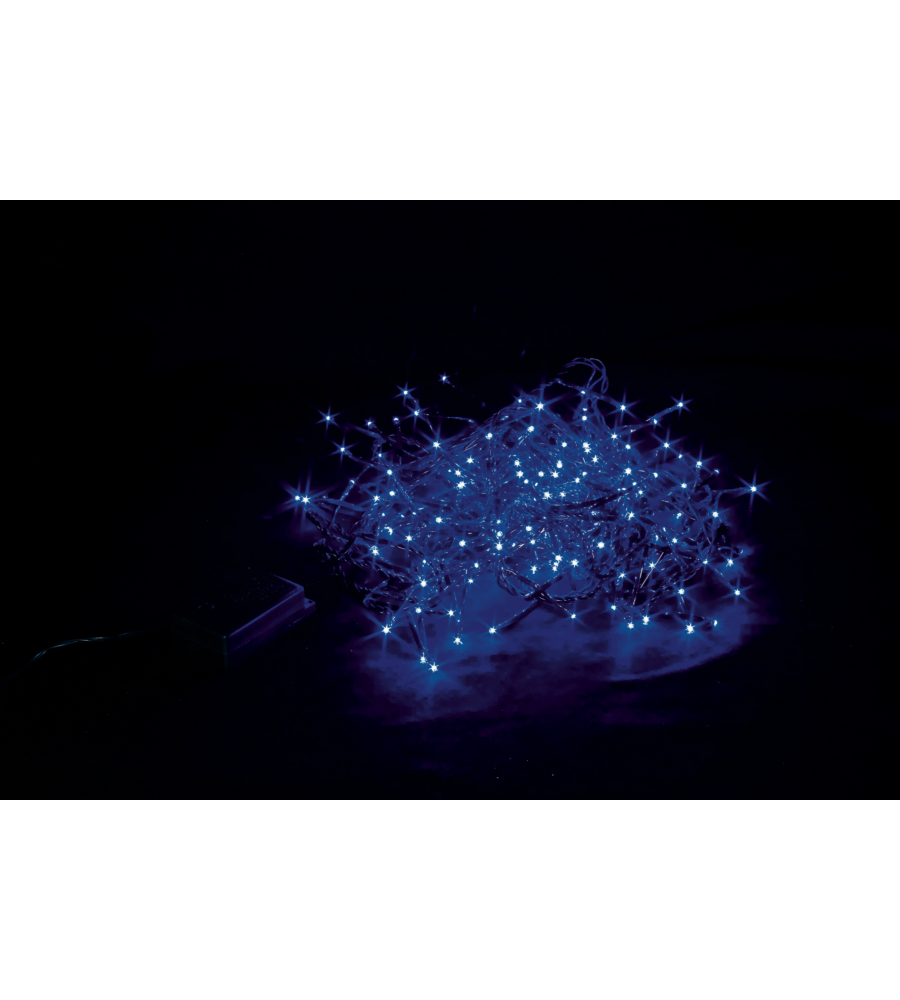 Luci natalizie con giochi luce, 96 led blu - cavo 5 metri 24v