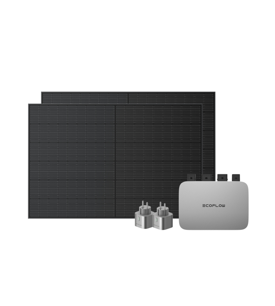 Kit fotovoltaico da balcone ecoflow "powerstream" con pannelli solari 2x400w e microinverter