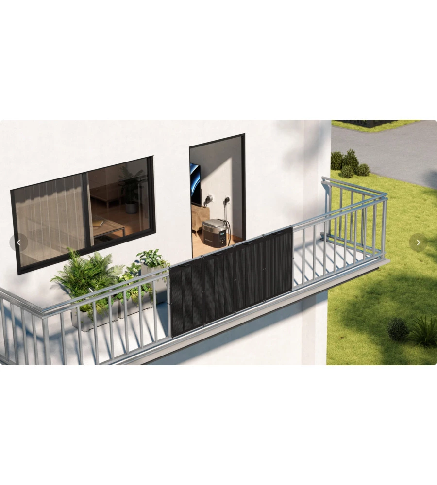 Kit fotovoltaico da balcone ecoflow "powerstream" con pannelli solari 2x400w e microinverter