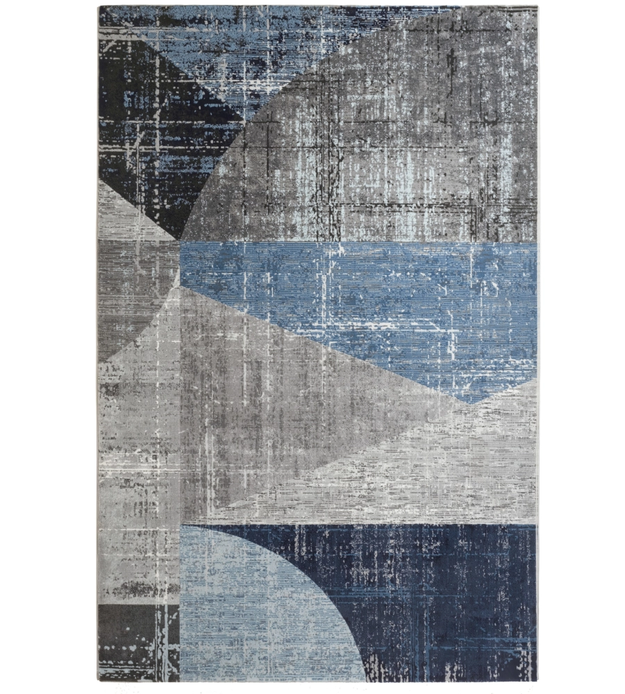 Tappeto "double" blu celeste, 110x170 cm