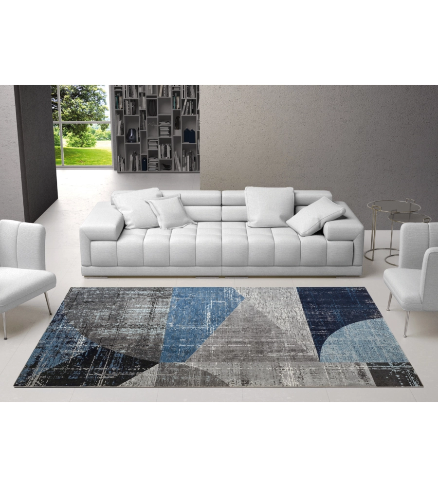 Tappeto "double" blu celeste, 160x230 cm