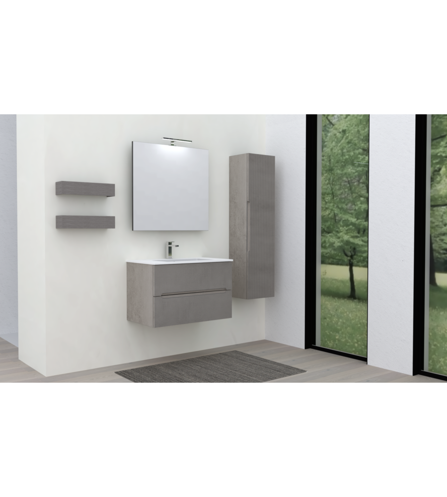 Mobile Bagno stella 100 Colore Bianco Lucido, 101x55x56 Cm in vendita  online