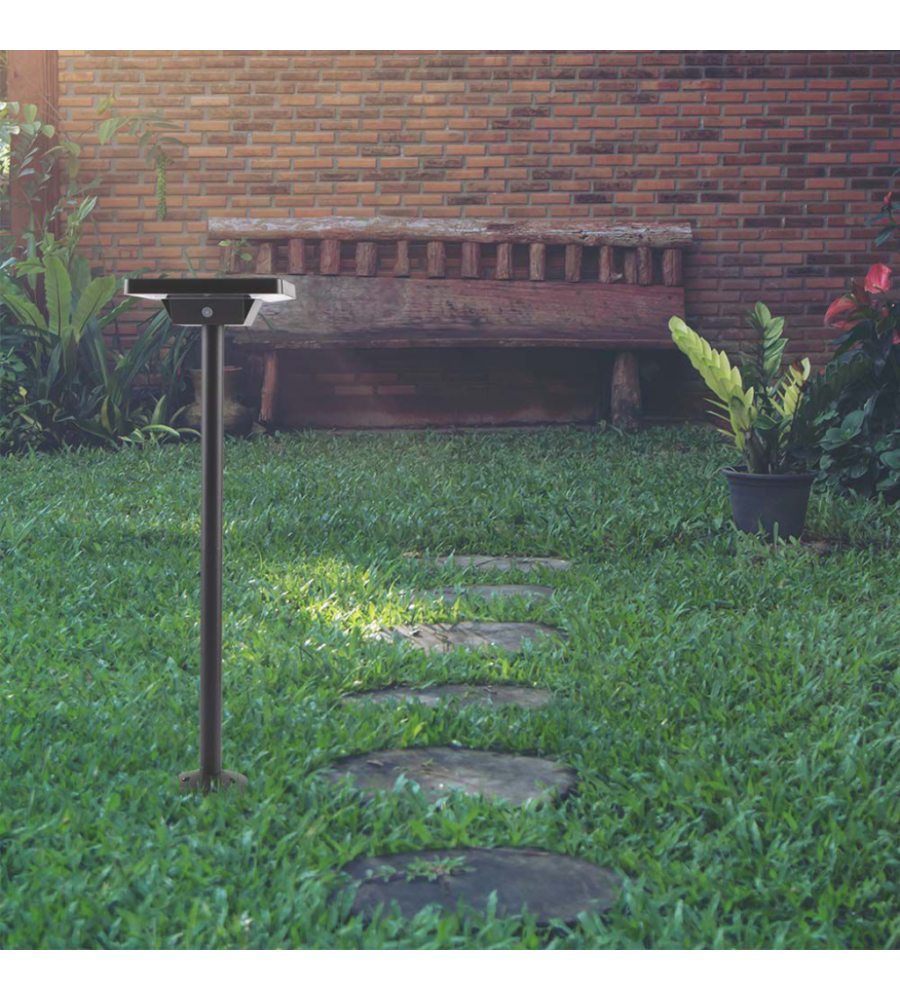 Piantana solare da giardino 2w con sensore, 15,5x72 cm