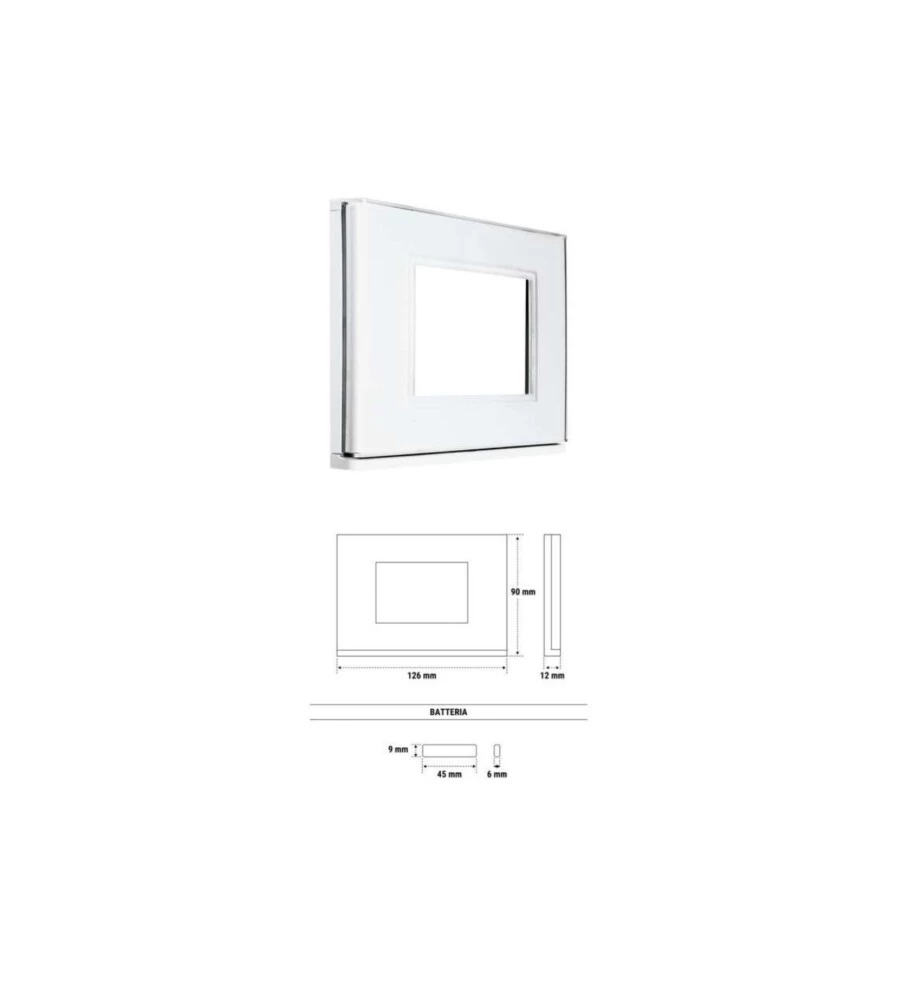 Placca luminosa beghelli "brain classic 3f" con 15 colori e illuminazione d'emergenza