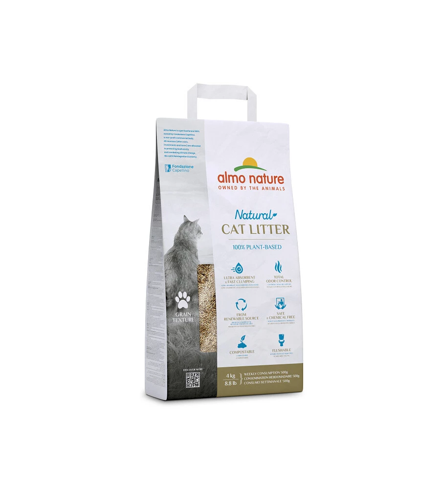 Lettiera igienica per gatti almo nature "natural cat litter" 4 kg