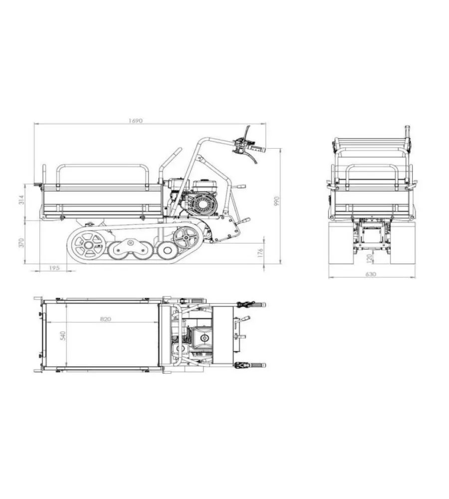 Minitrasporter benassi m350h con motore honda gp160 163cc 3600 watt