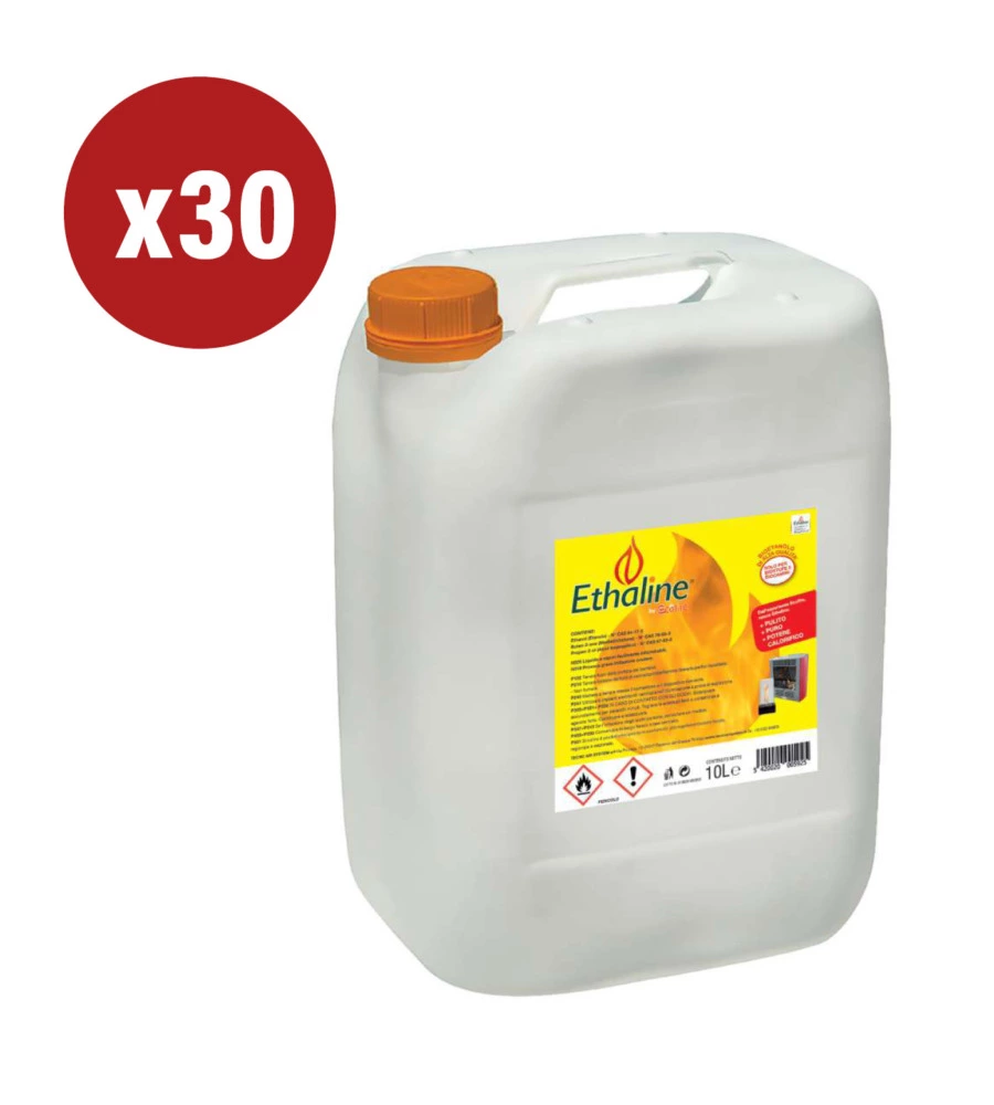 Bioetanolo liquido ethaline 30 taniche da 10 litri - totale di 300 litri