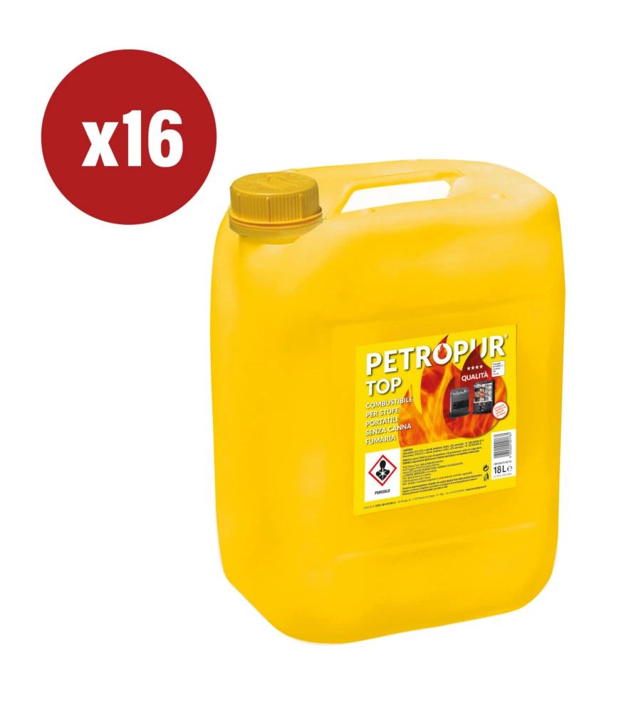 Combustibile liquido petropur top 16 taniche da 18lt - totale di 288 litri