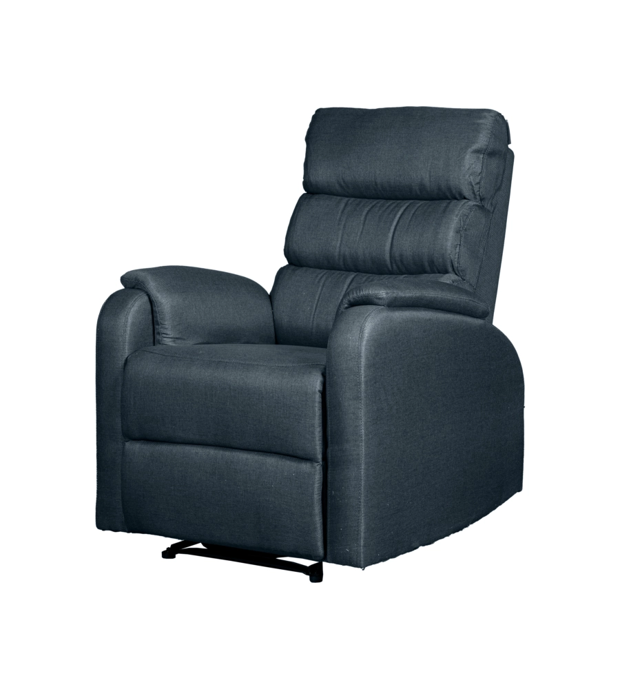 Poltrona bellahome "chiara" con recliner in tessuto colore antracite, 71x95x98 cm