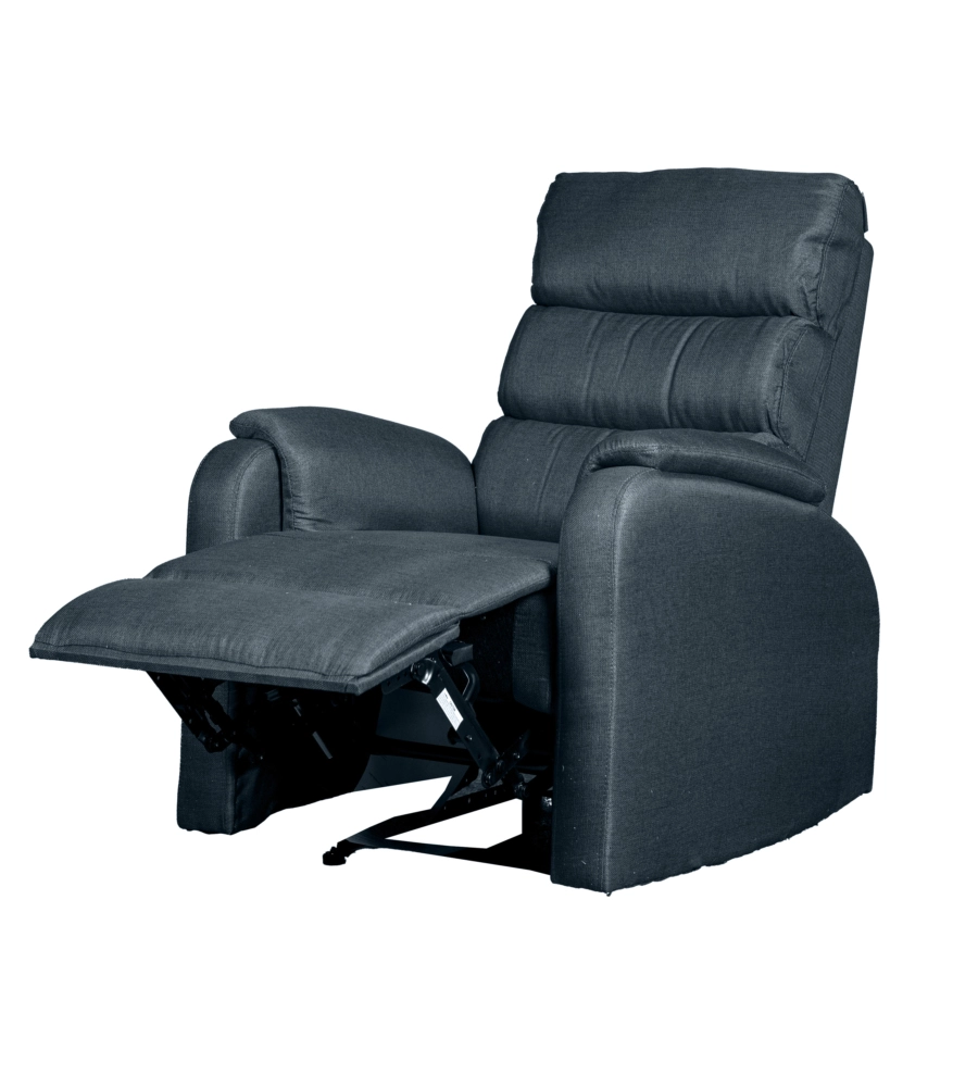 Poltrona bellahome "chiara" con recliner in tessuto colore antracite, 71x95x98 cm