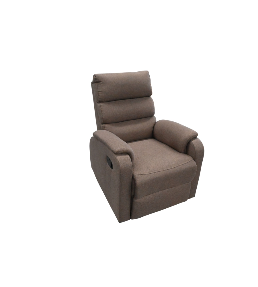 Poltrona bellahome "chiara" con recliner in tessuto colore tortora, 71x95x98 cm