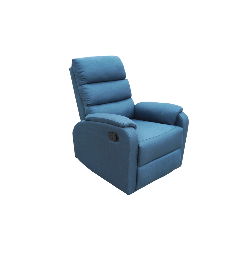 Poltrona bellahome "chiara" con recliner in tessuto colore ottanio, 71x95x98 cm