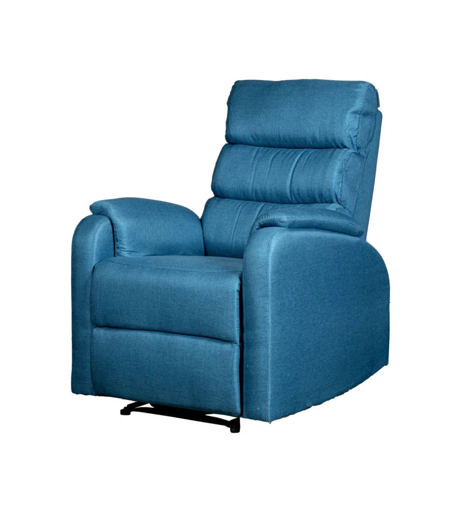 Poltrona bellahome "chiara" con recliner in tessuto colore ottanio, 71x95x98 cm