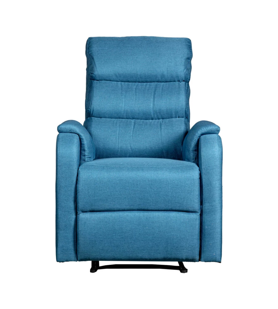 Poltrona bellahome "chiara" con recliner in tessuto colore ottanio, 71x95x98 cm