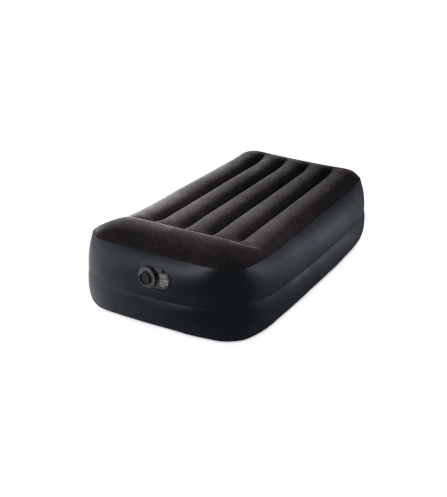 Materasso singolo autogonfiante intex "airbed dura-beam pillow rest raised" colore blu scuro, 99x191x42 cm