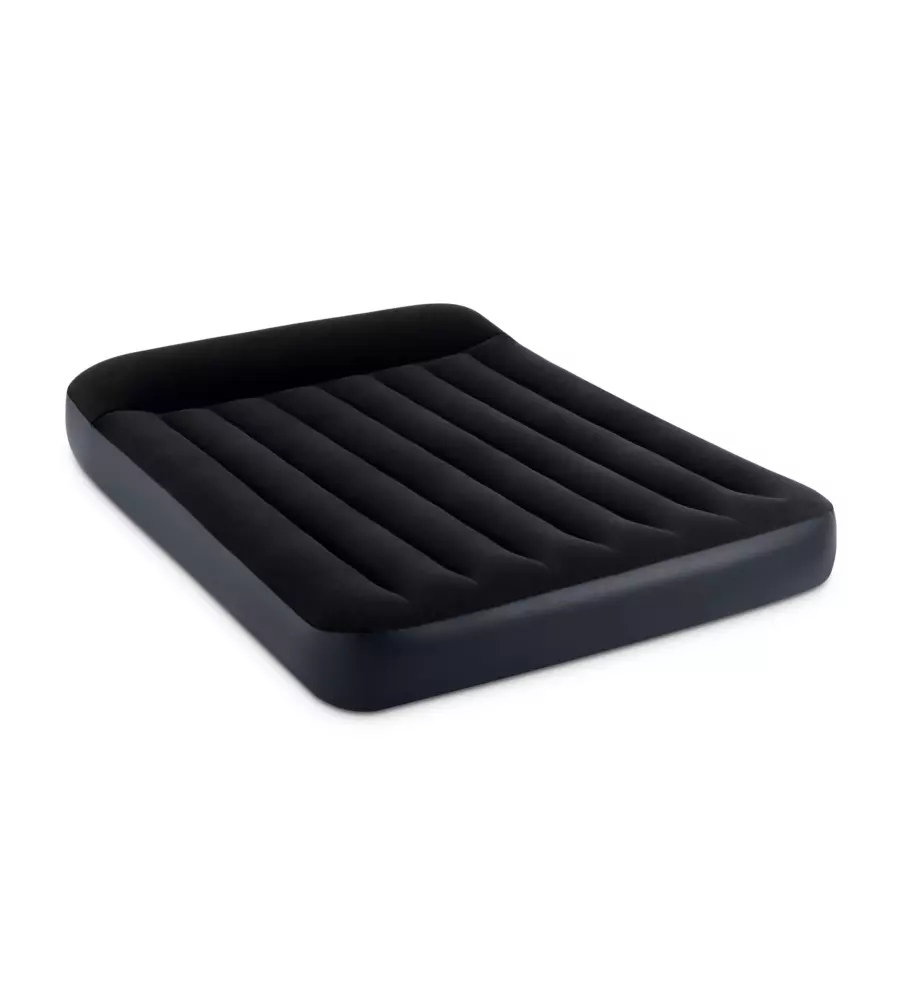 Materasso ad una piazza e mezza autogonfiante intex "airbed dura-beam pillow rest classic" colore blu scuro, 137x191x25