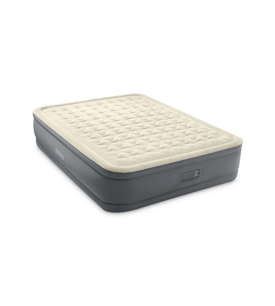 Materasso matrimoniale autogonfiante intex "airbed dura-beam premaire ii" colore beige con connessione bluetooth, 152x203x46 cm