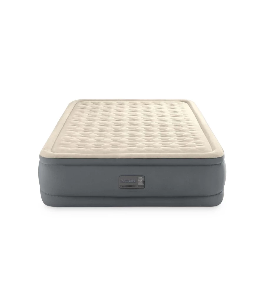 Materasso matrimoniale autogonfiante intex "airbed dura-beam premaire ii" colore beige con connessione bluetooth, 152x203x46 cm