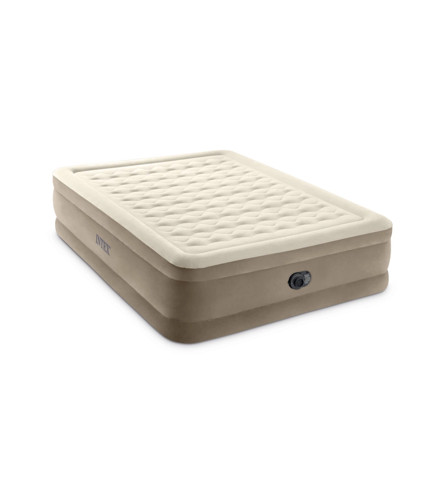 Materasso matrimoniale autogonfiante intex "airbed ultra push" colore beige, 152x203x46 cm