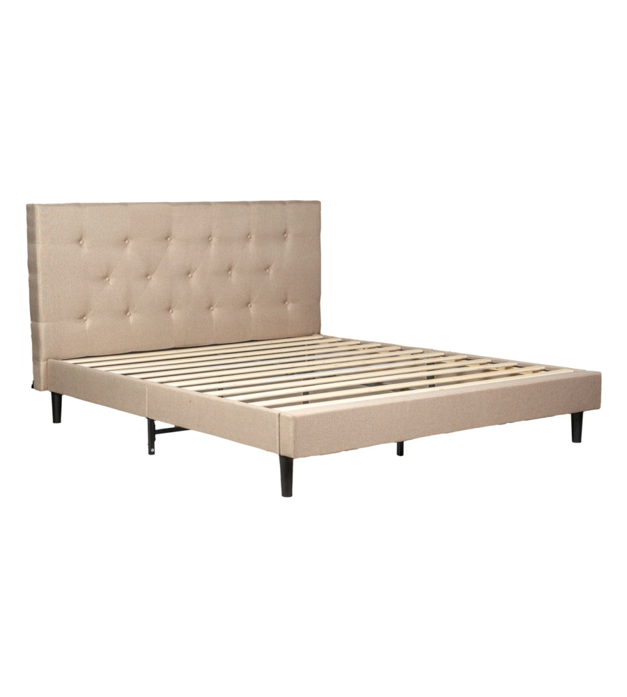 Letto matrimoniale in kit bellahome "parigi" colore beige, 160x200x102 cm