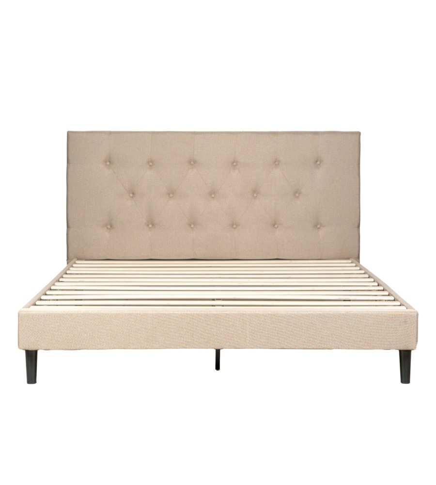 Letto matrimoniale in kit bellahome "parigi" colore beige, 160x200x102 cm