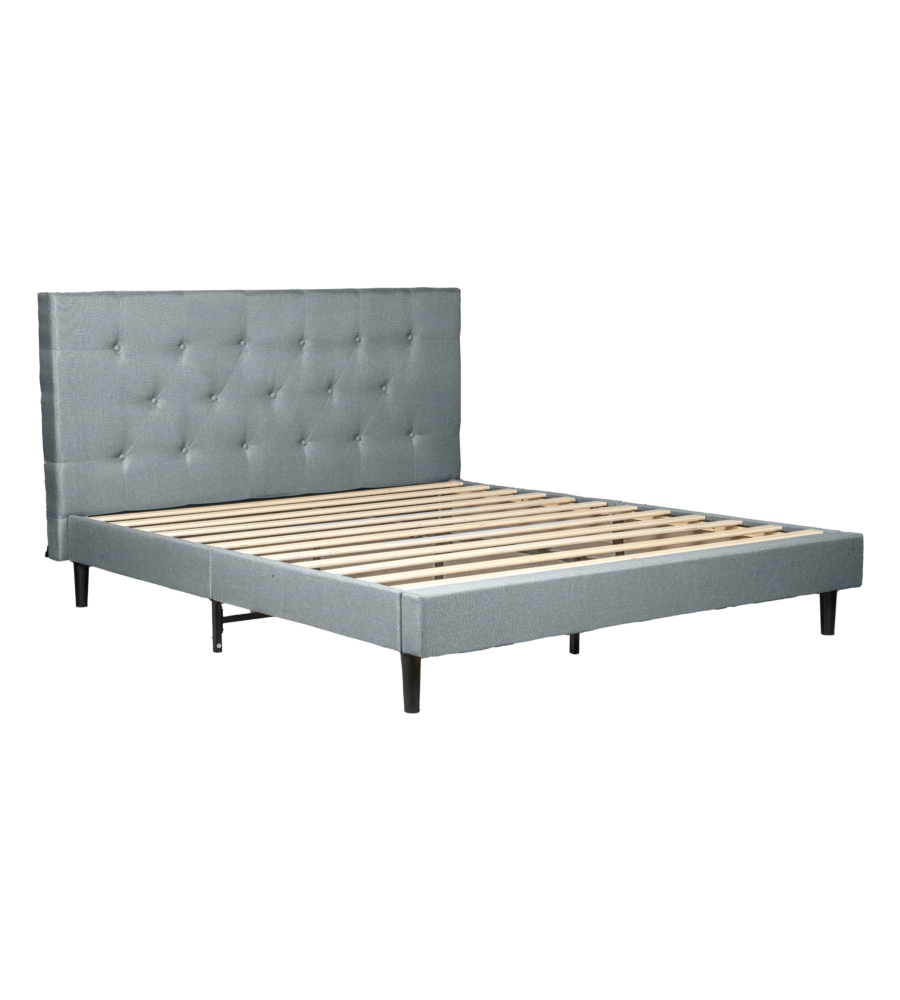 Letto matrimoniale in kit bellahome "parigi" colore grigio chiaro, 160x200x102 cm