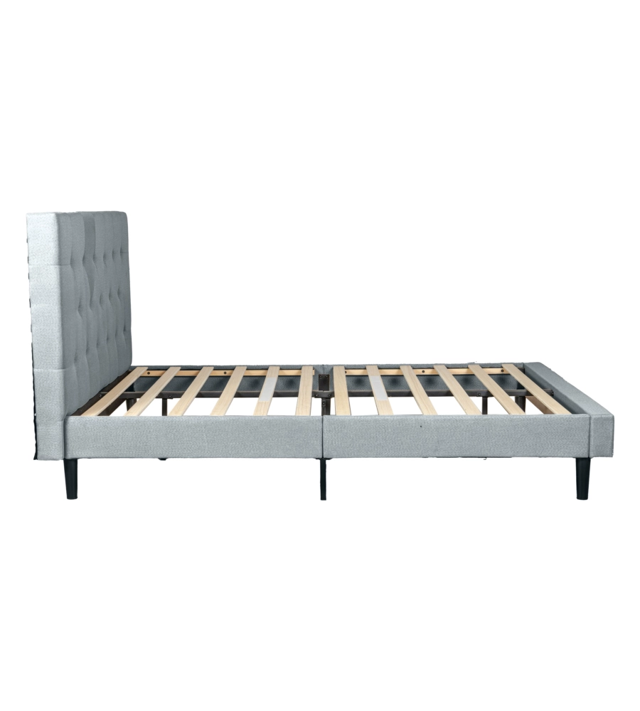 Letto matrimoniale in kit bellahome "parigi" colore grigio chiaro, 160x200x102 cm