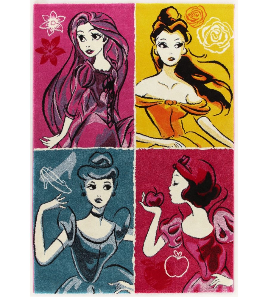 Tappeto "disney princess" multicolor, 133x190 cm