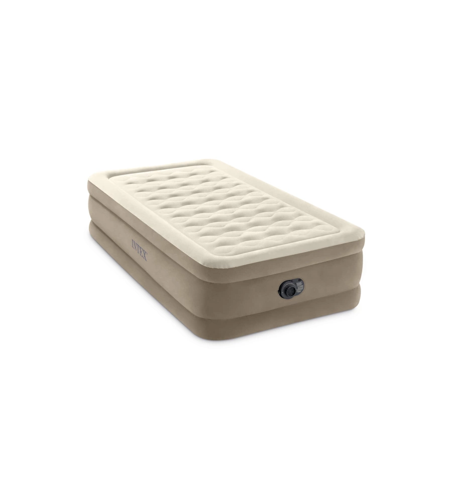 Materasso singolo autogonfiante intex "dura-beam pillow ultra push" colore beige con pompa inclusa, 99x191x46 cm