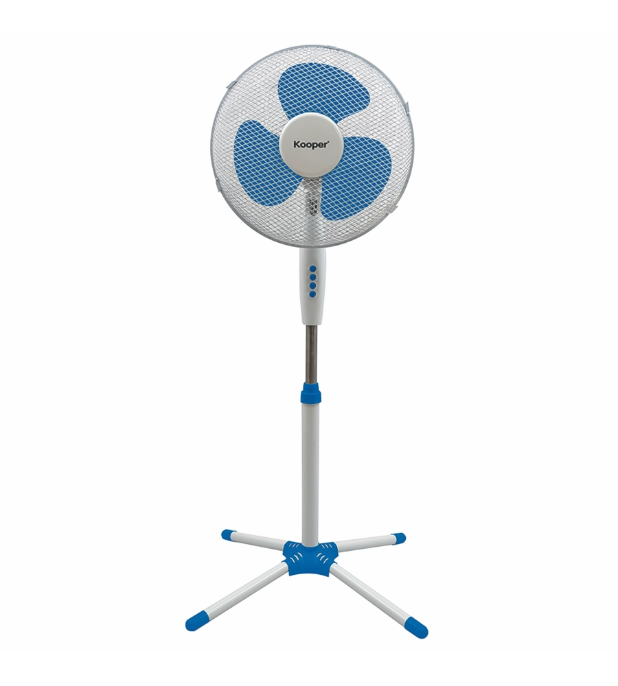 Ventilatore a piantana con 3 pale e 3 velocitÀ colore bianco e blu, 45 w