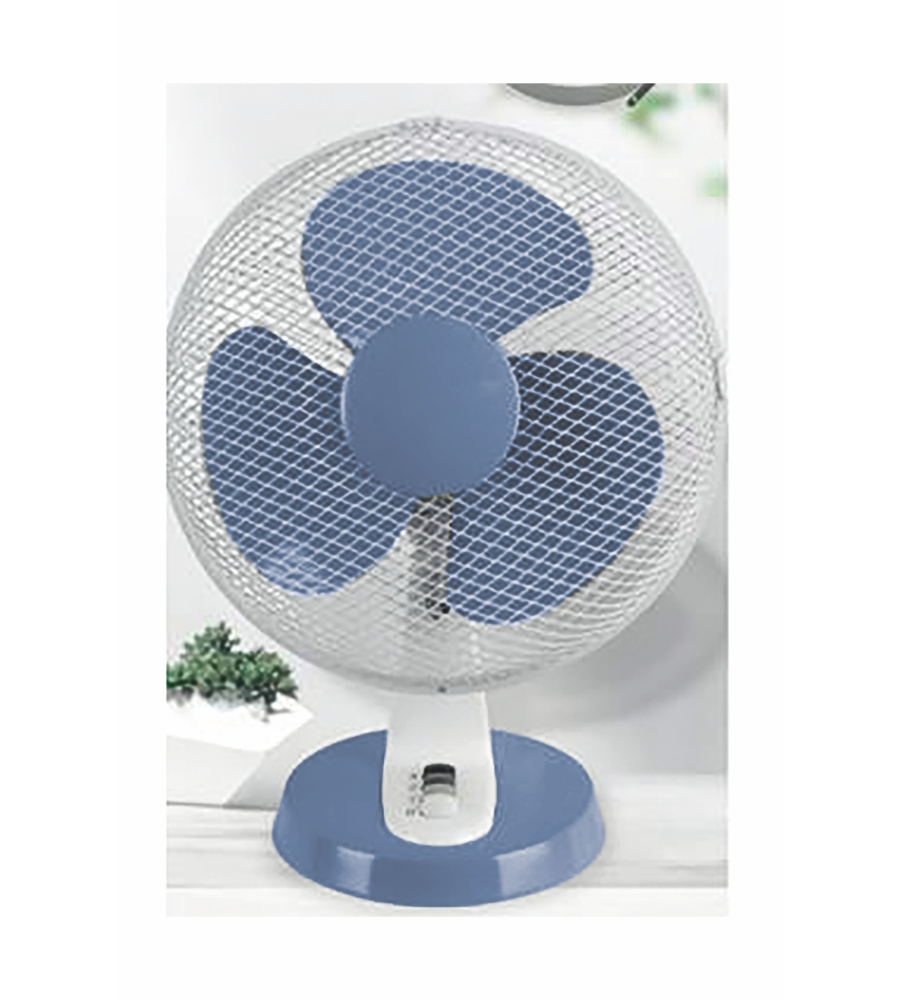 Ventilatore da tavolo con 5 pale e 3 velocitÀ colore blu e bianco, 45 w