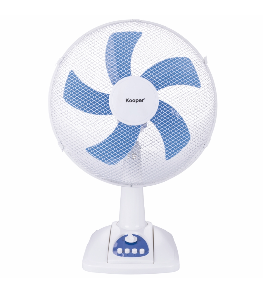 Ventilatore da tavolo con 5 pale e 3 velocitÀ colore blu e bianco, 45 w