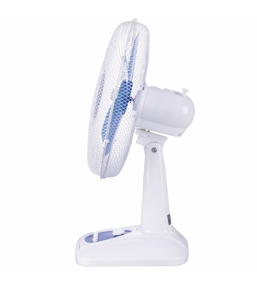 Ventilatore da tavolo con 5 pale e 3 velocitÀ colore blu e bianco, 45 w