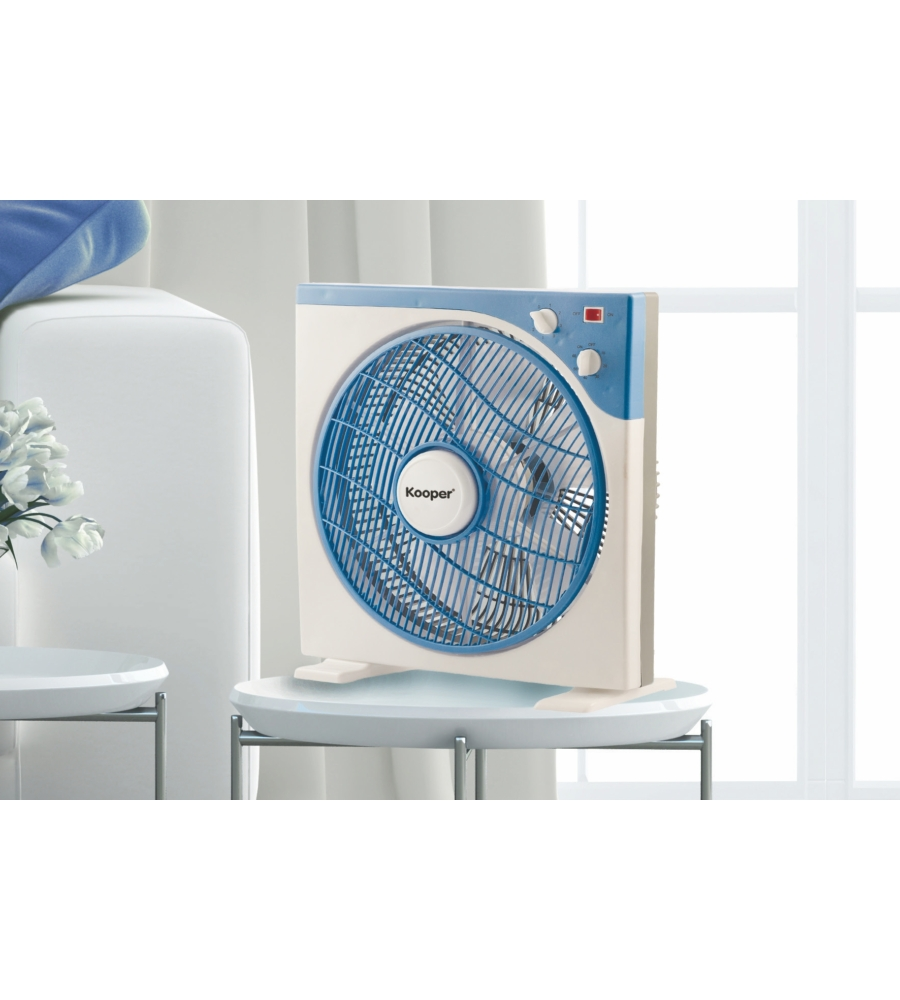 Ventilatore da tavolo box con 3 velocitÀ colore bianco e blu, 45 w