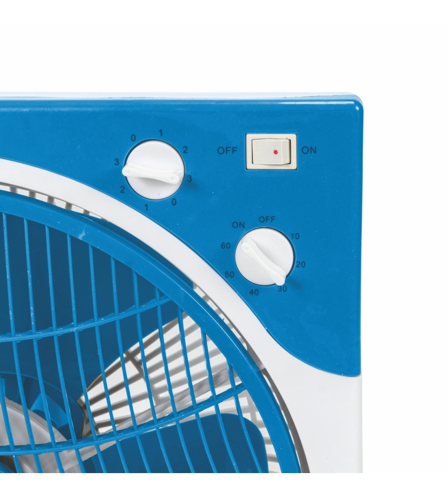 Ventilatore da tavolo box con 3 velocitÀ colore bianco e blu, 45 w