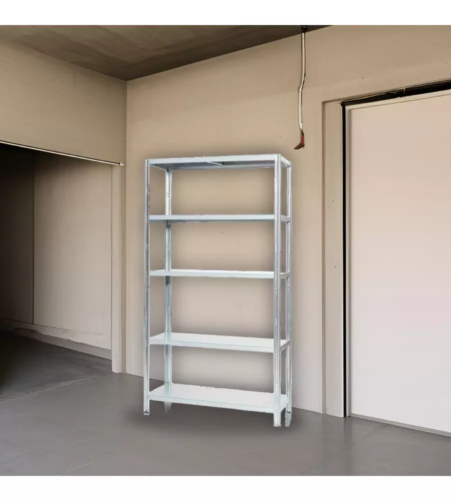 Scaffale in metallo easy system con 5 ripiani, 100x40x187 cm