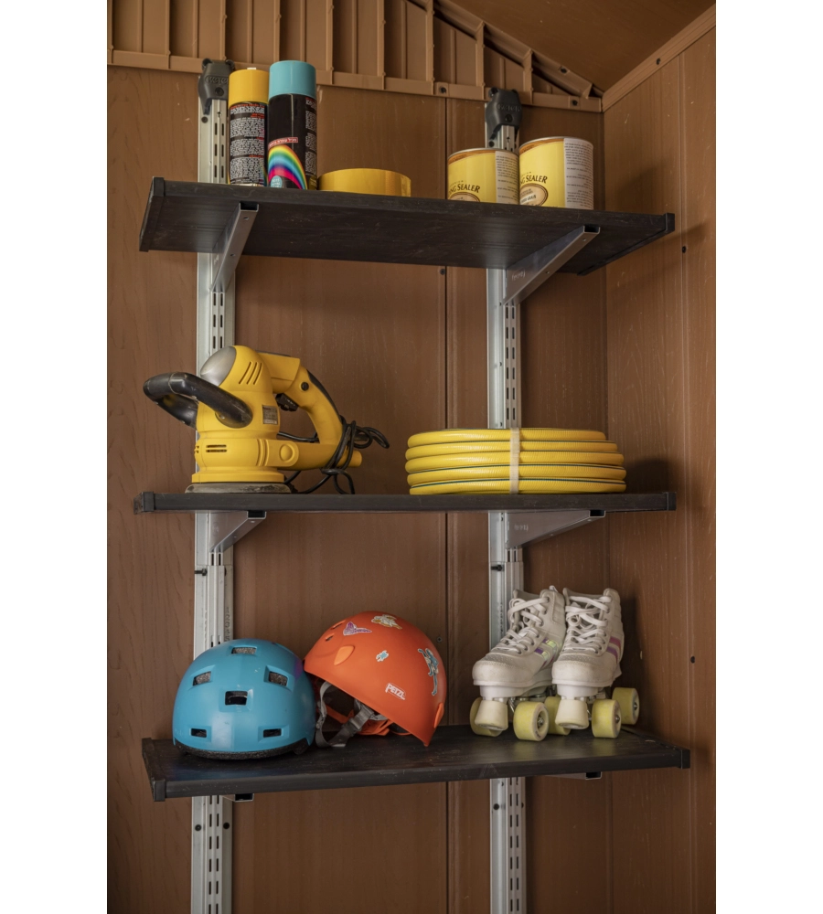 Kit scaffalatura per casette keter "shelving kit 70" in metallo, 70x30 cm