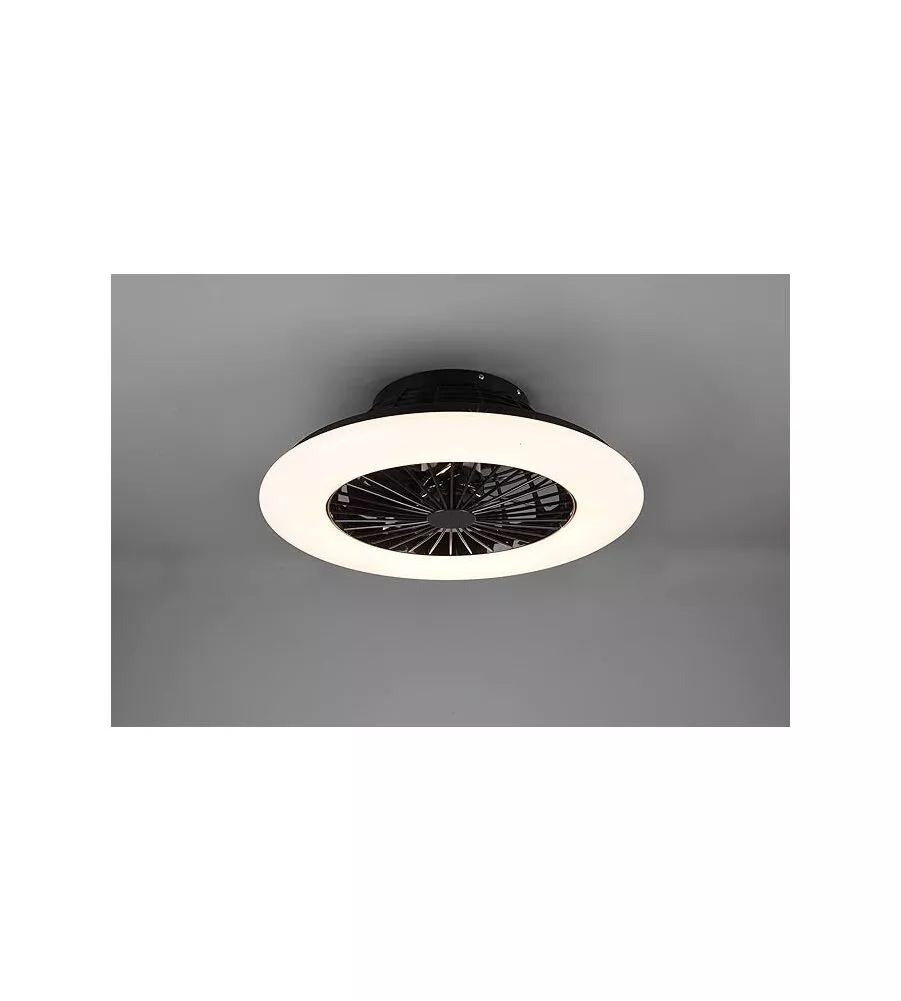 Ventilatore da soffitto "stralsund" nero con led incluso Ø50 cm, 30w