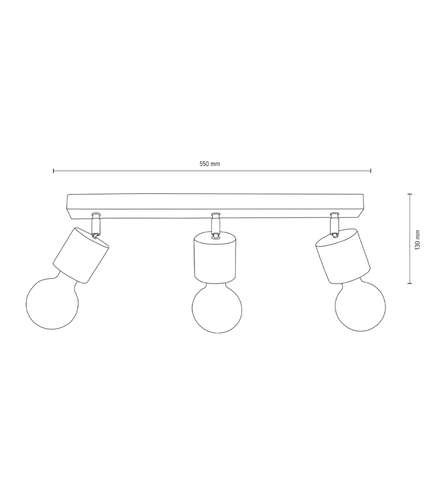 Lampada da soffitto onli 'matilde'  barra 3 luci e27