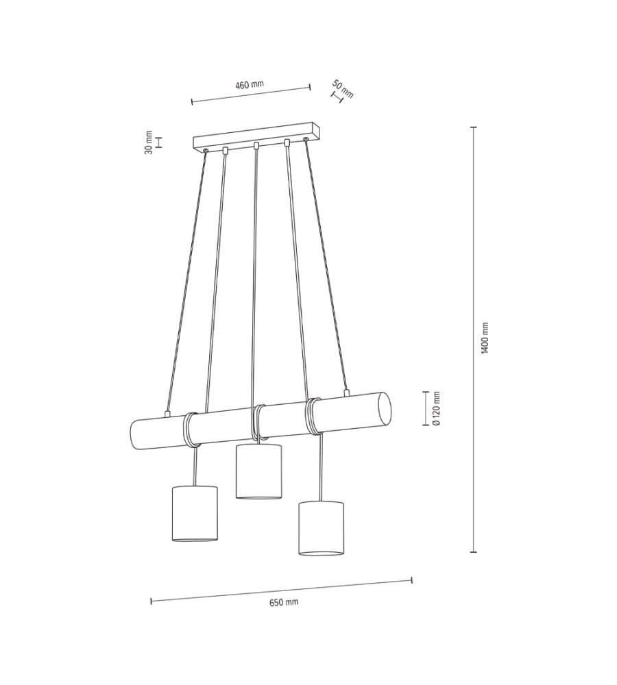 Lampada a sospensione onli 'pinocio' 3 luci 3xe27