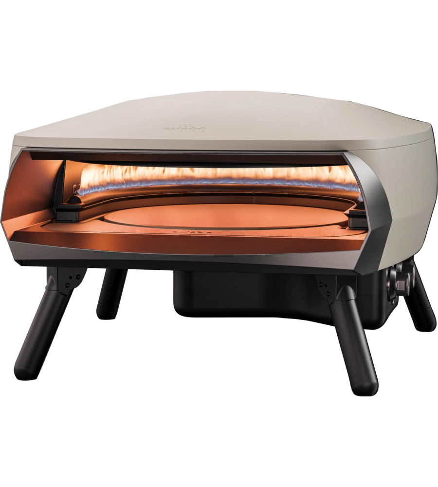 Forno pizza a gas witt "etna rotante" bianco con pietra refrattaria centrale girevole, 66,3x76x43,6 cm