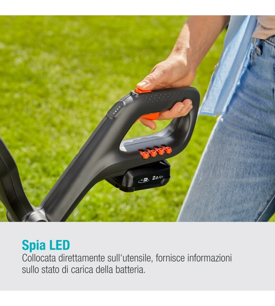 Trimmer a batteria gardena "easy cut 23" diametro 23 cm 18v 2ah, caribatterie incluso